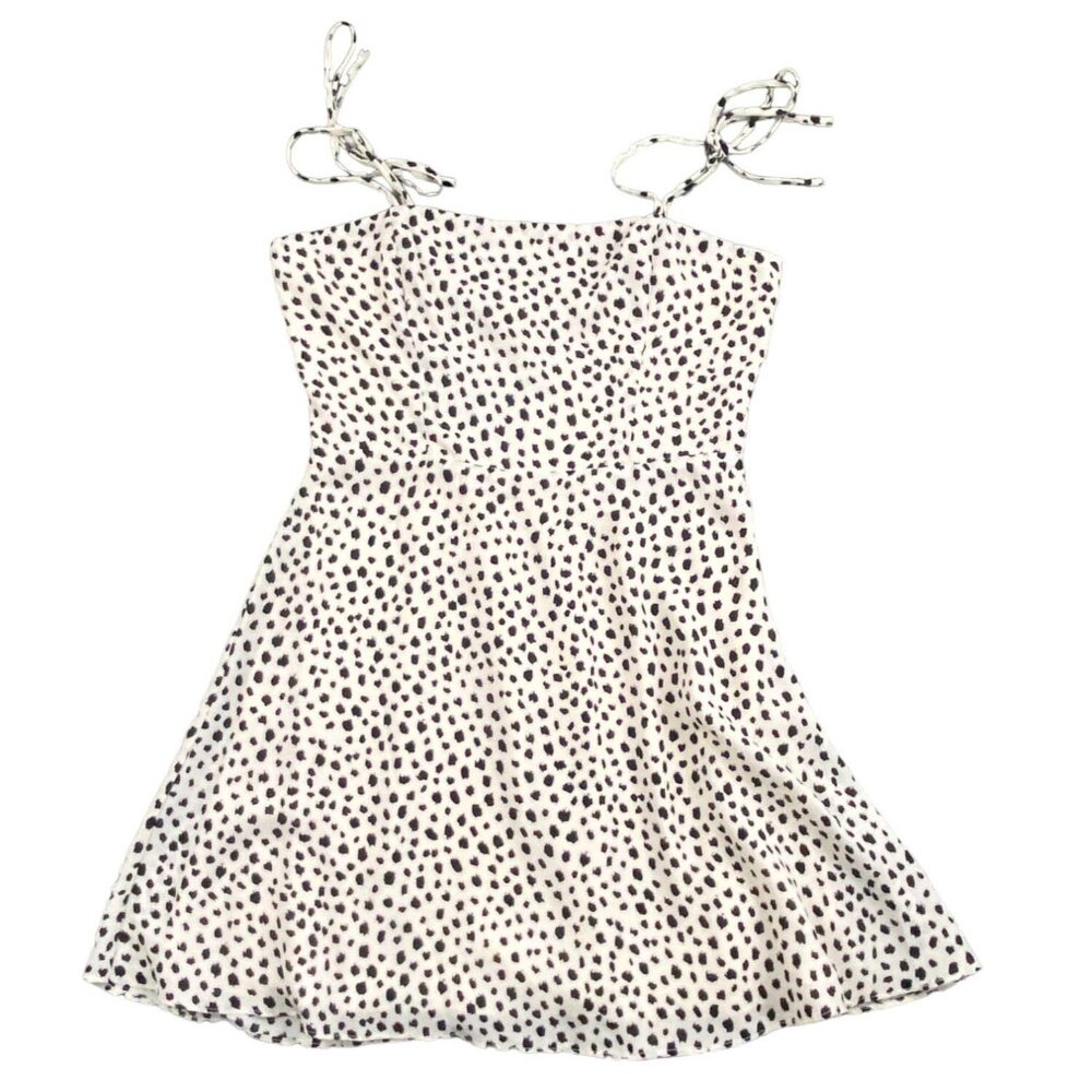 Lola Grace Womens Adjustable Strap Patterned Mini Dress-Ivory-Medium-NWT